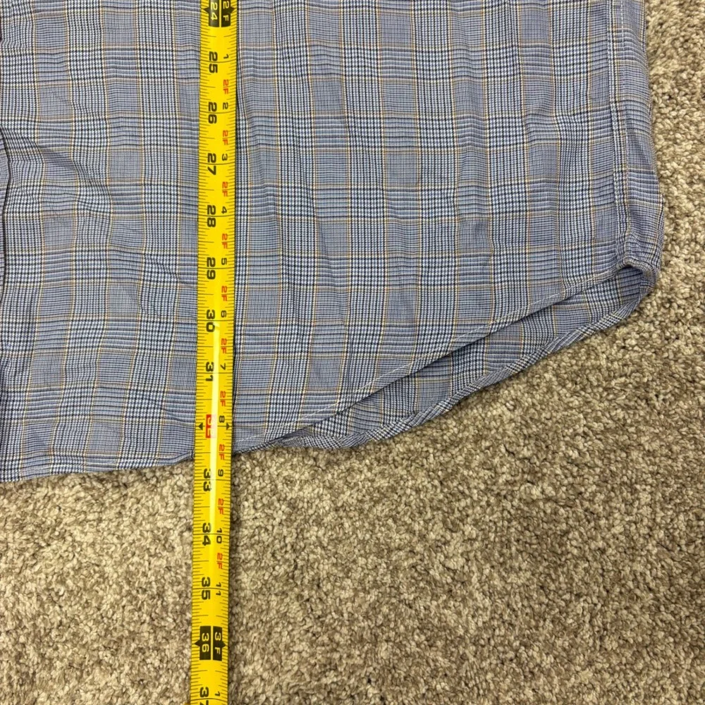 Vintage Faconnable Button Down Shirt Mens XL Glen Plaid Long Sleeve USA Made